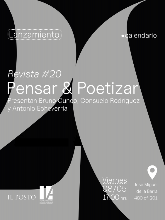 Instituto de Arte PUCV lanza el número 20 de la revista Pensar & Poetizar