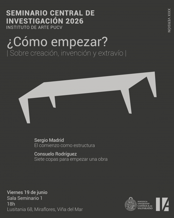 Seminario Central de Investigación presenta su cuarta sesión del ciclo “¿Cómo empezar? Sobre creación, invención y extravío”