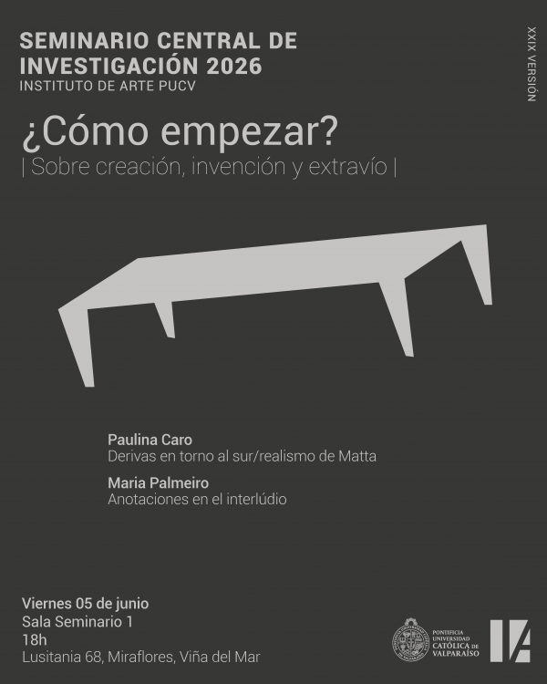 Seminario Central de Investigación presenta su tercera sesión del ciclo “¿Cómo empezar? Sobre creación, invención y extravío”